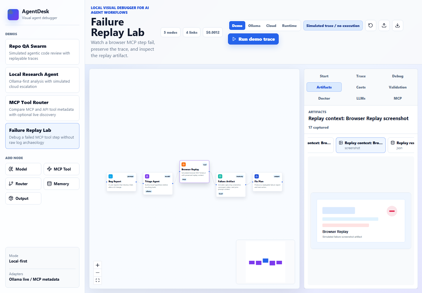 AgentDesk artifacts viewer